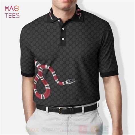 gucci black polo shirt|gucci snake and bee polo.